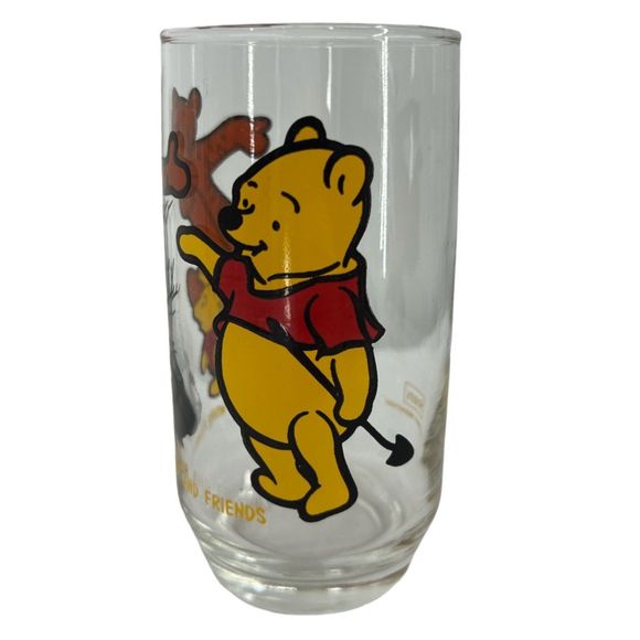 Sears Disney Glass 1970s Winnie the Pooh and Friends Tigger Eyeore dinking cup - Picture 2 of 8